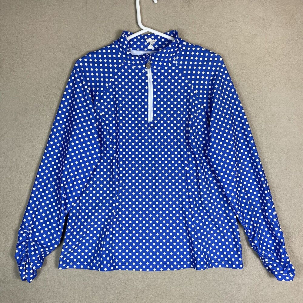 Tzu Tzu Top Womens XXL Blue 1/4 Zip Long Sleeve Lightweight Golf Adult